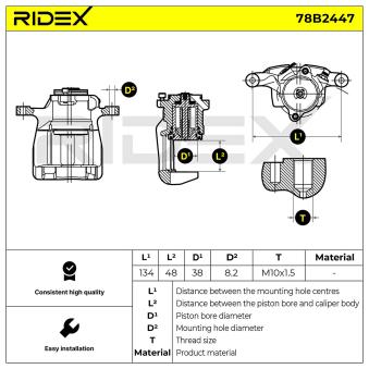 Étrier de frein RIDEX OEM 36001379 Étrier de frein RIDEX OEM 36001379