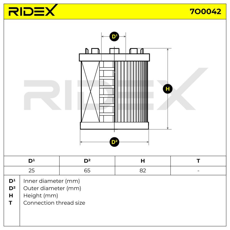 Filtre à huile RIDEX 7O0042 - Visuel 1