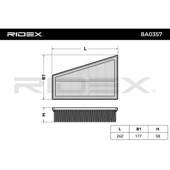 Filtre à air RIDEX OEM 2700940004