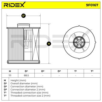 Filtre à carburant RIDEX OEM 1640000Q2C Filtre à carburant RIDEX OEM 1640000Q2C