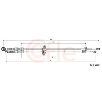 Tirette à câble, boîte de vitesse manuelle COFLE 92.2CB.KI011 pour KIA PICANTO 1.0 LPG - 67cv Tirette à câble, boîte de vitesse manuelle COFLE 92.2CB.KI011 pour KIA PICANTO 1.0 LPG - 67cv