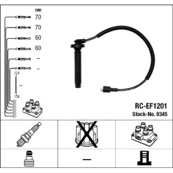 NGK 0345 - Kit de câbles d'allumage