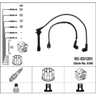 NGK 0348 - Kit de câbles d'allumage