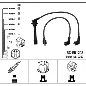 Kit de câbles d'allumage NGK OEM 1990187186000