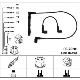 NGK 0505 - Kit de câbles d'allumage