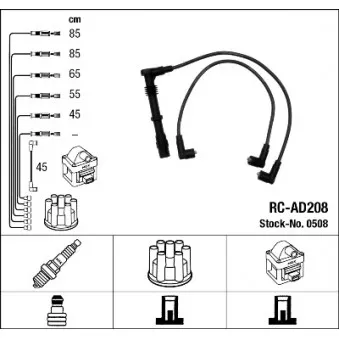 NGK 0508 - Kit de câbles d'allumage