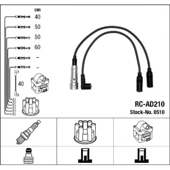 NGK 0510 - Kit de câbles d'allumage