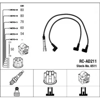 NGK 0511 - Kit de câbles d'allumage