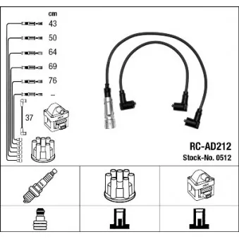 NGK 0512 - Kit de câbles d'allumage