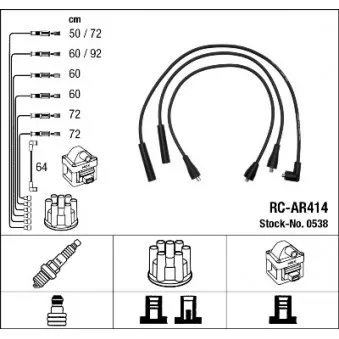NGK 0538 - Kit de câbles d'allumage