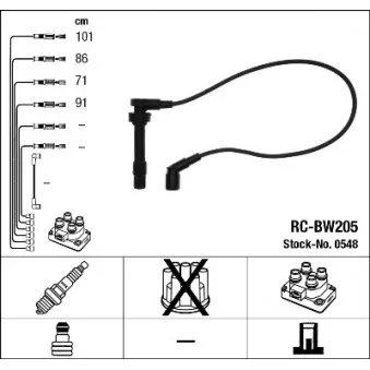 NGK 0548 - Kit de câbles d'allumage