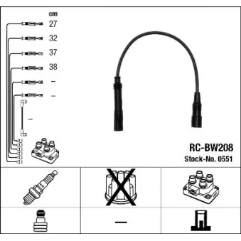 Kit de câbles d'allumage NGK 0551