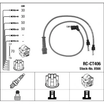 Kit de câbles d'allumage NGK 0566