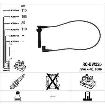NGK 0569 - Kit de câbles d'allumage