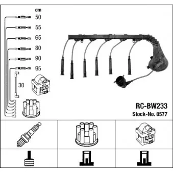 NGK 0577 - Kit de câbles d'allumage