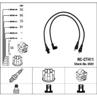 NGK 0591 - Kit de câbles d'allumage