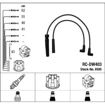 NGK 0595 - Kit de câbles d'allumage