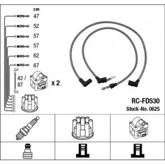NGK 0625 - Kit de câbles d'allumage
