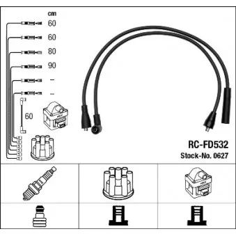 NGK 0627 - Kit de câbles d'allumage