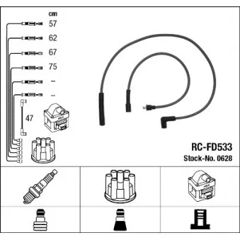 NGK 0628 - Kit de câbles d'allumage