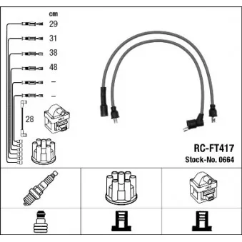 NGK 0664 - Kit de câbles d'allumage