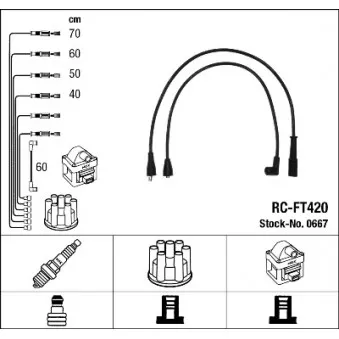 NGK 0667 - Kit de câbles d'allumage