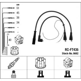 NGK 0682 - Kit de câbles d'allumage