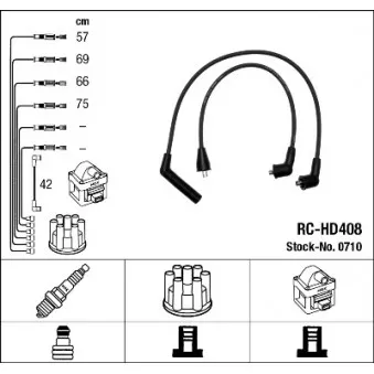 NGK 0710 - Kit de câbles d'allumage