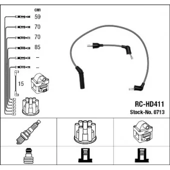 NGK 0713 - Kit de câbles d'allumage