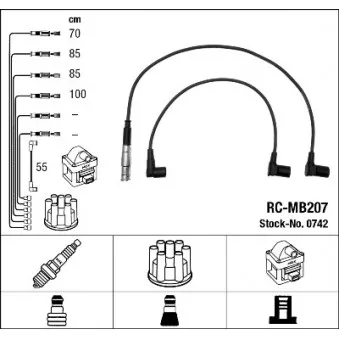 Kit de câbles d'allumage NGK OEM 150/85