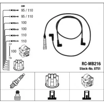 Kit de câbles d'allumage NGK OEM 1161501319