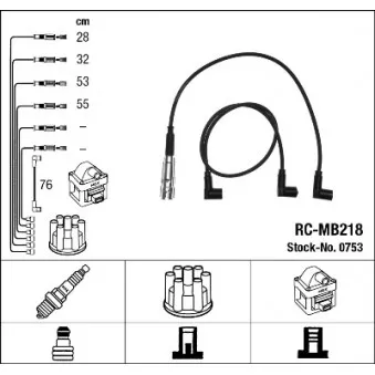 NGK 0753 - Kit de câbles d'allumage