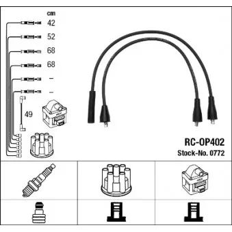 NGK 0772 - Kit de câbles d'allumage