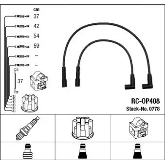 Kit de câbles d'allumage NGK OEM V40-70-0028
