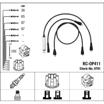 Kit de câbles d'allumage NGK OEM 90349320