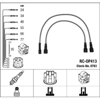 Kit de câbles d'allumage NGK 0783 pour OPEL OMEGA 3.0 CAT - 177cv