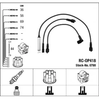 NGK 0788 - Kit de câbles d'allumage