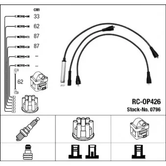 Kit de câbles d'allumage NGK OEM 1612473