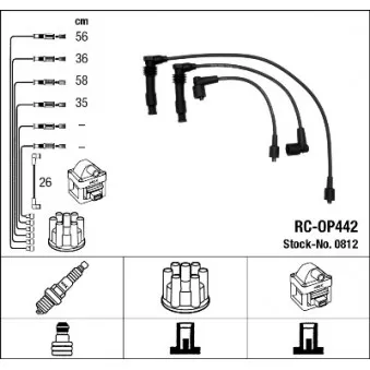 NGK 0812 - Kit de câbles d'allumage