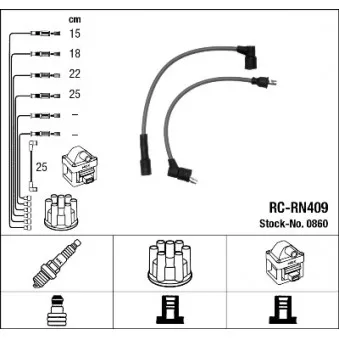 NGK 0860 - Kit de câbles d'allumage