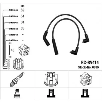 Kit de câbles d'allumage NGK OEM RVU8