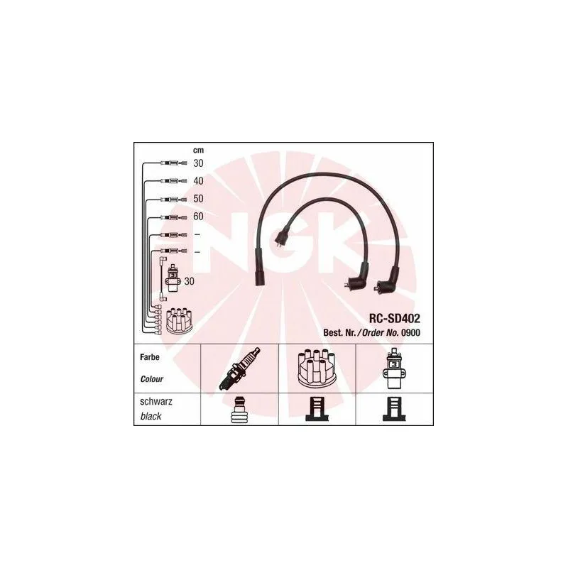 Kit de câbles d'allumage NGK 0900 - Visuel 1