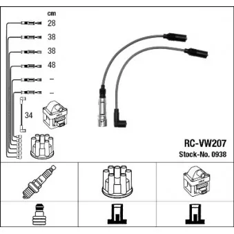 Kit de câbles d'allumage NGK 0938