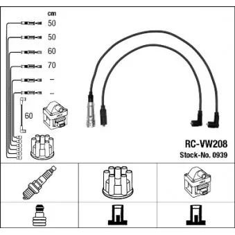NGK 0939 - Kit de câbles d'allumage