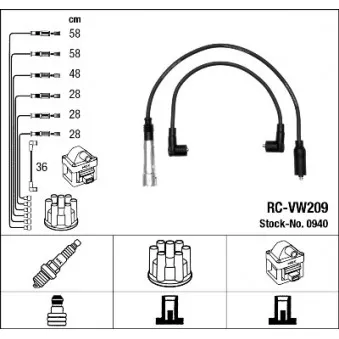 Kit de câbles d'allumage NGK 0940
