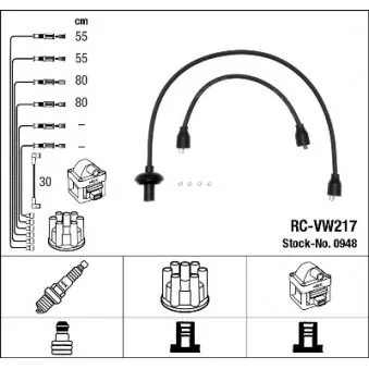 Kit de câbles d'allumage NGK OEM 2040