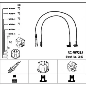 Kit de câbles d'allumage NGK 0949