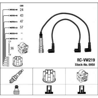 Kit de câbles d'allumage NGK 0950