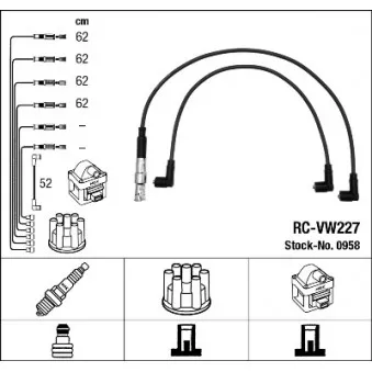 NGK 0958 - Kit de câbles d'allumage