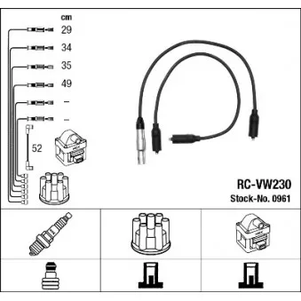 NGK 0961 - Kit de câbles d'allumage